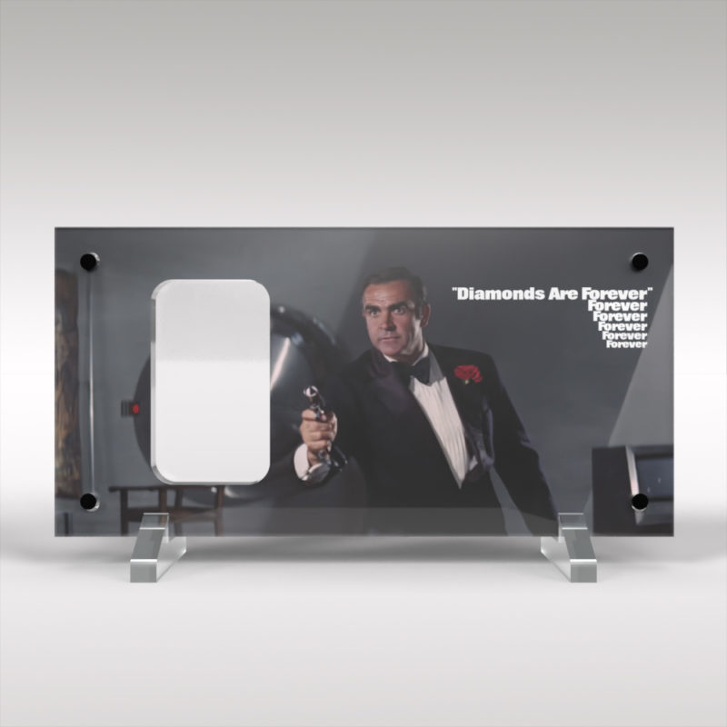James Bond No Diamonds are Forever 1oz Ingot Acrylic Display