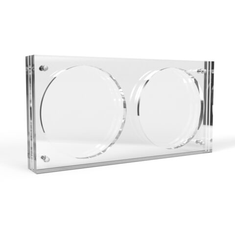 2.5 inch x 4mm Challenge Coin Acrylic 2 Coin Display Case Holder