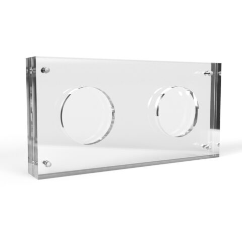 1.5 inch x 4mm Challenge Coin Acrylic 2 Coin Display Case Holder