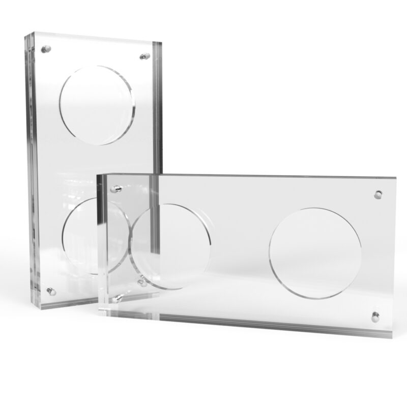 Bespoke 2 Coin Acrylic Display Holder Case 75mm x 150mm - Image 2