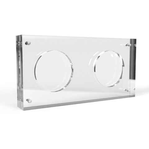 Bespoke 2 Coin Acrylic Display Holder Case 75mm x 150mm