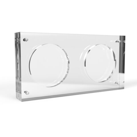 2 inch x 4mm Challenge Coin Acrylic 2 Coin Display Case Holder