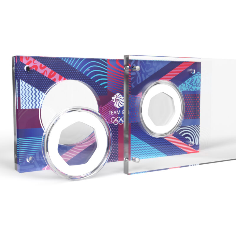 Olympic 2024 Union Jack 50p 2 Coin Acrylic Display Case Holder - Image 4