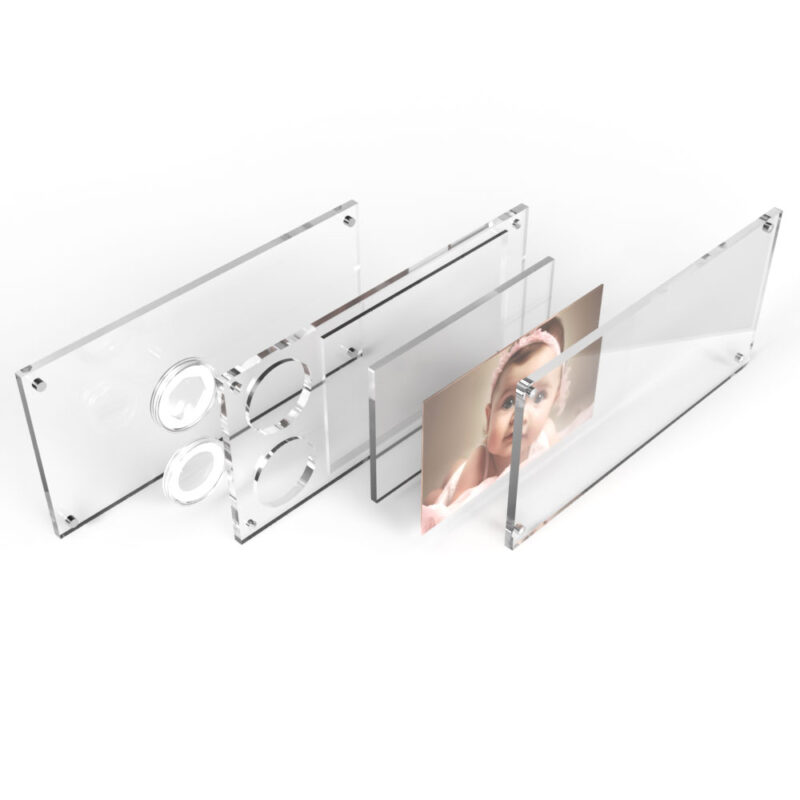 Photo frame with baby picture assembly