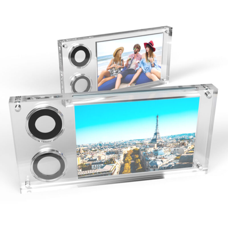 Transparent digital photo frames with scenic images