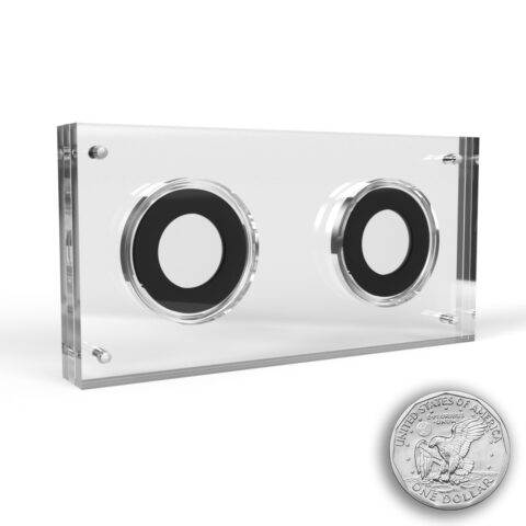 US Dollar Acrylic 2 Coin Display Case Holder