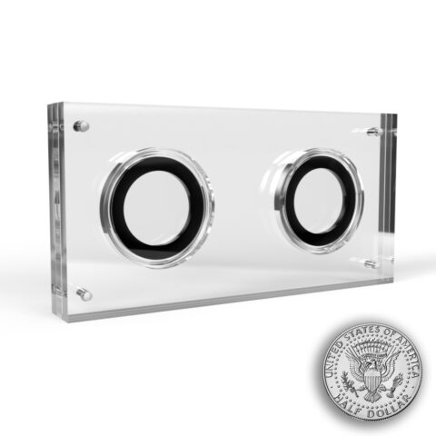 US Half Dollar Acrylic 2 Coin Display Case Holder