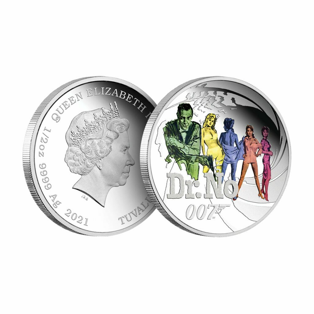 Sean Connery 007 James Bond Dr No 2021 1/2 oz Silver Proof Coin Display Case - Image 2