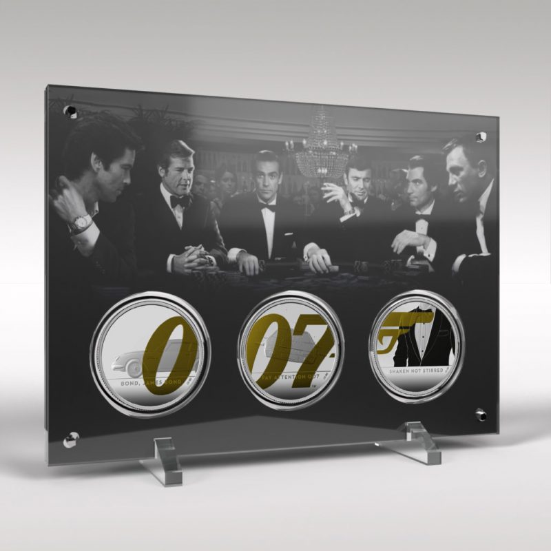 James Bond 3 Coin Set and Casino Print Display - Image 3