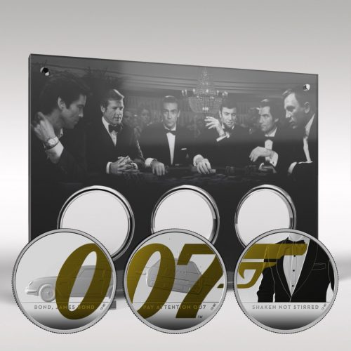 James Bond 3 Coin Set and Casino Print Display