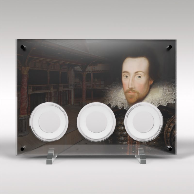 3 Coin William Shakespeare Two Pound Display