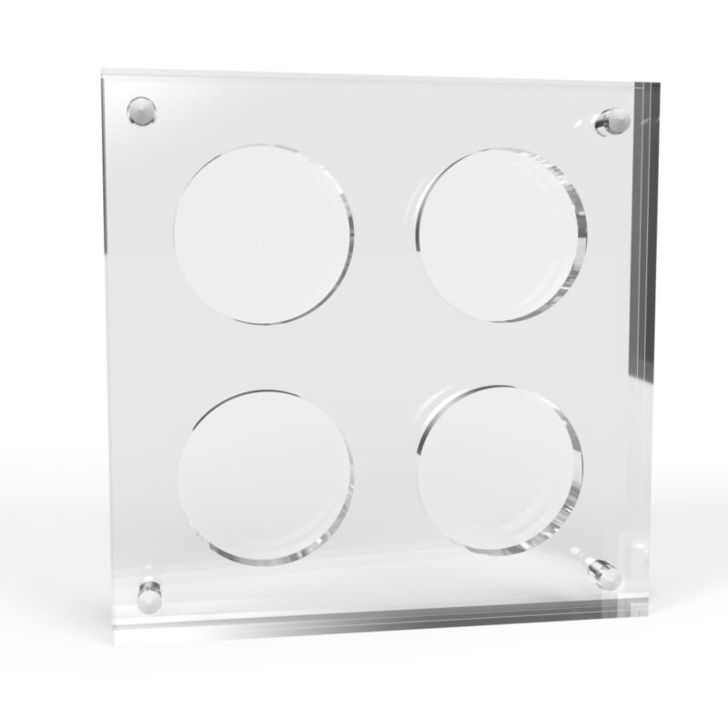 1.5 inch x 4mm or 6mm Challenge Coin Acrylic 4 Coin Display Case Holder - Image 3