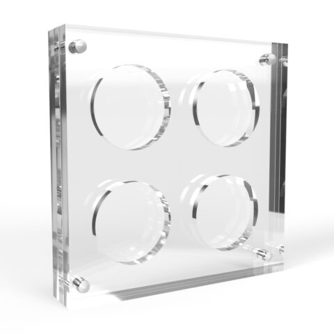 1.5 inch x 4mm or 6mm Challenge Coin Acrylic 4 Coin Display Case Holder