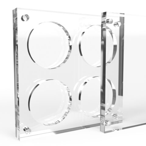 1.75 inch x 4mm or 6mm Challenge Coin Acrylic 4 Coin Display Case Holder