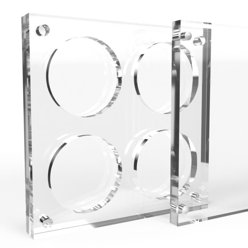 1.75 inch x 4mm or 6mm Challenge Coin Acrylic 4 Coin Display Case Holder