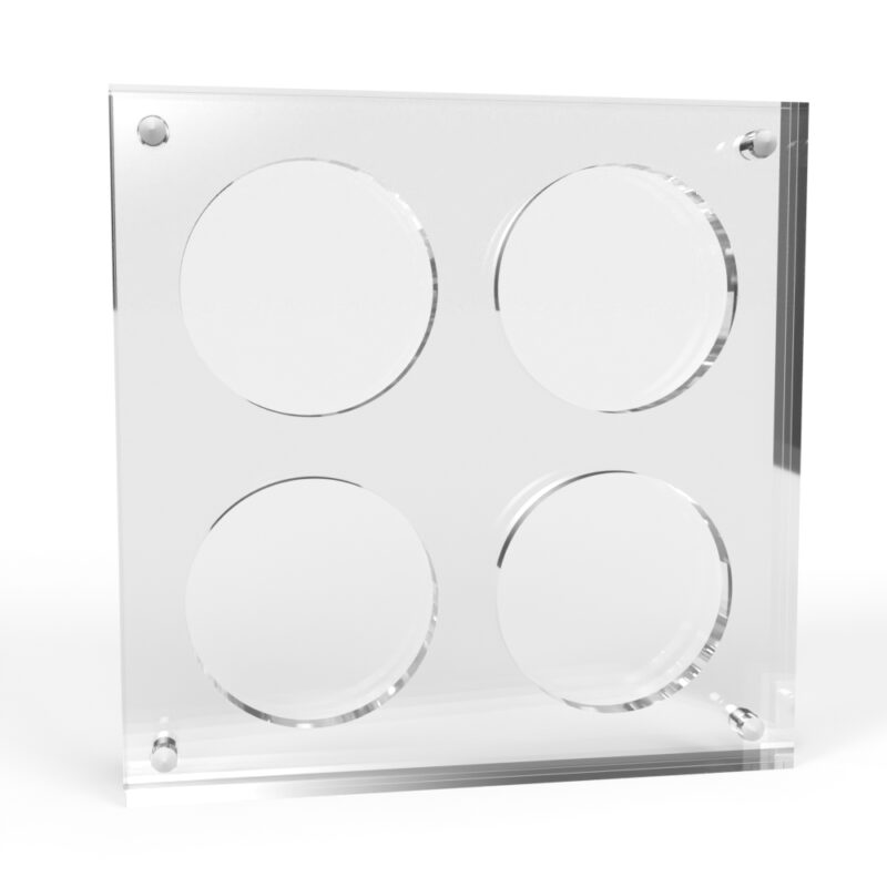 2 inch x 4mm or 6mm Challenge Coin Acrylic 4 Coin Display Case Holder - Image 3