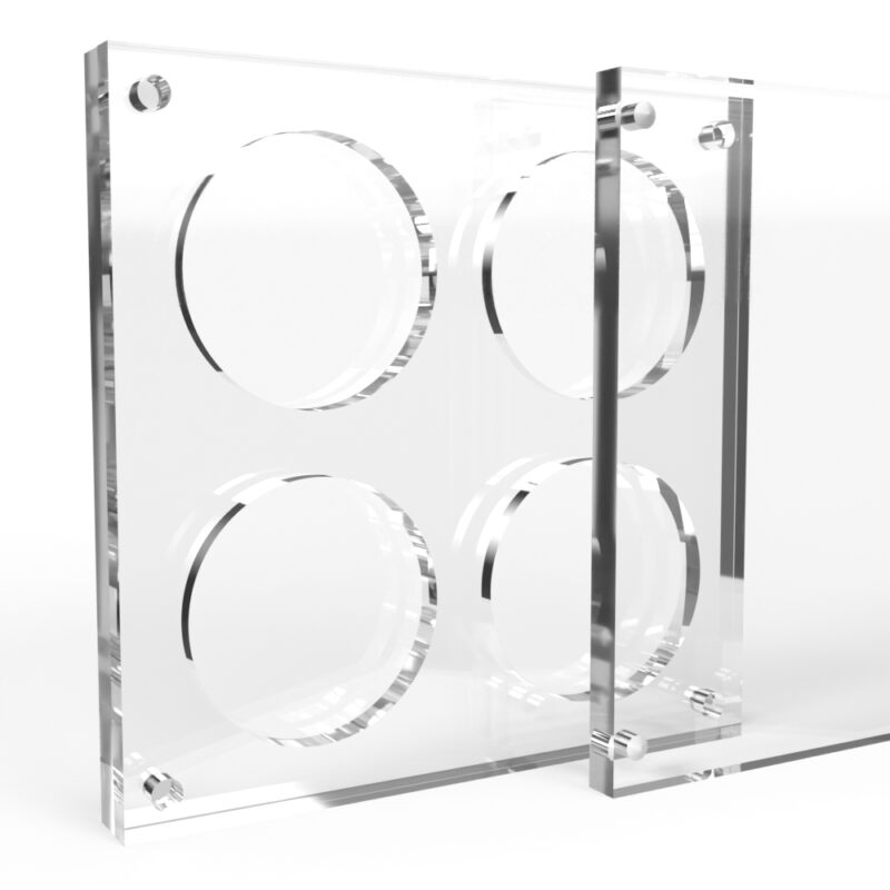 2 inch x 4mm or 6mm Challenge Coin Acrylic 4 Coin Display Case Holder - Image 2