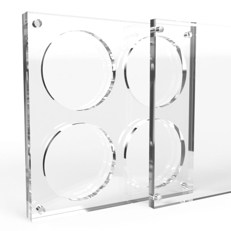 2.5 inch x 4mm or 6mm Challenge Coin Acrylic 4 Coin Display Case Holder - Image 2