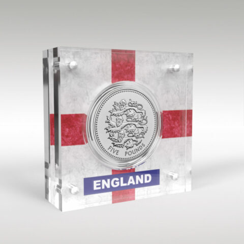 Pride of England 2023 £5 Brilliant Uncirculated Coin in Acrylic Coin Display Case Holder