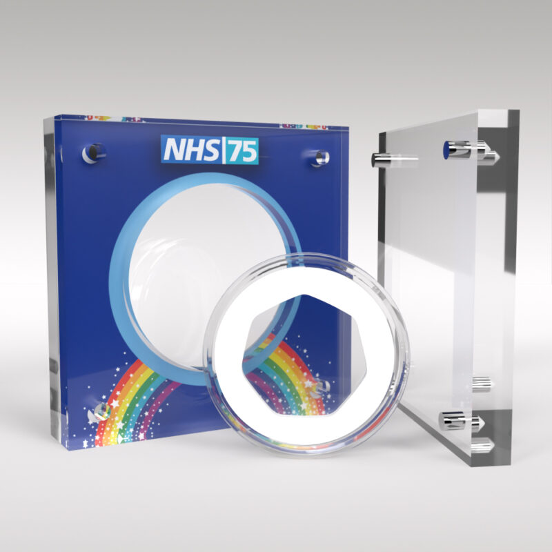 75 Years of the NHS 50p Coin Acrylic Display Case Holder - Image 2