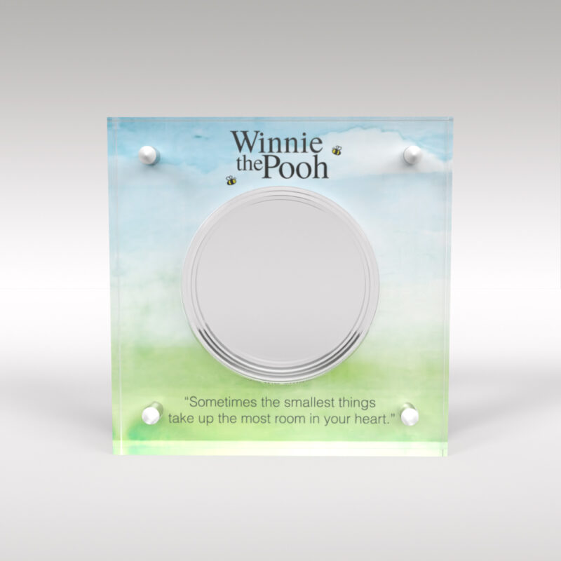 Winnie the Pooh Five Pound Coin Watercolour Print Acrylic Coin Display Holder - Image 3