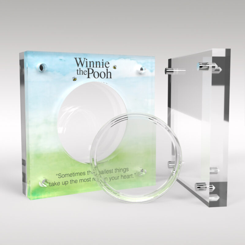 Winnie the Pooh Five Pound Coin Watercolour Print Acrylic Coin Display Holder - Image 2