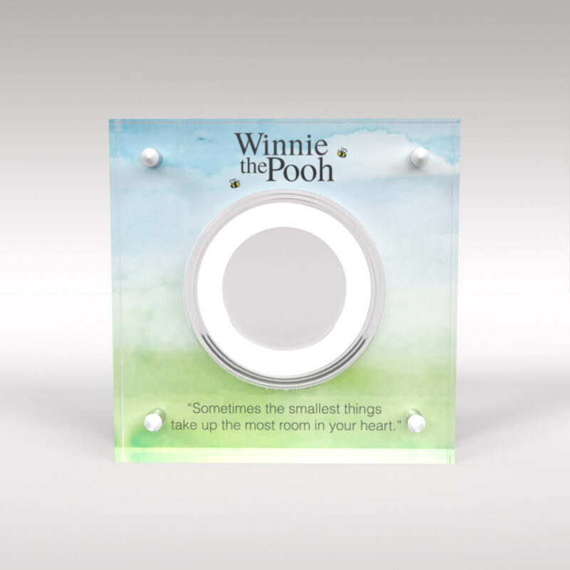 Winnie the Pooh Two Pound Coin Watercolour Print Acrylic Coin Display Holder - Image 3