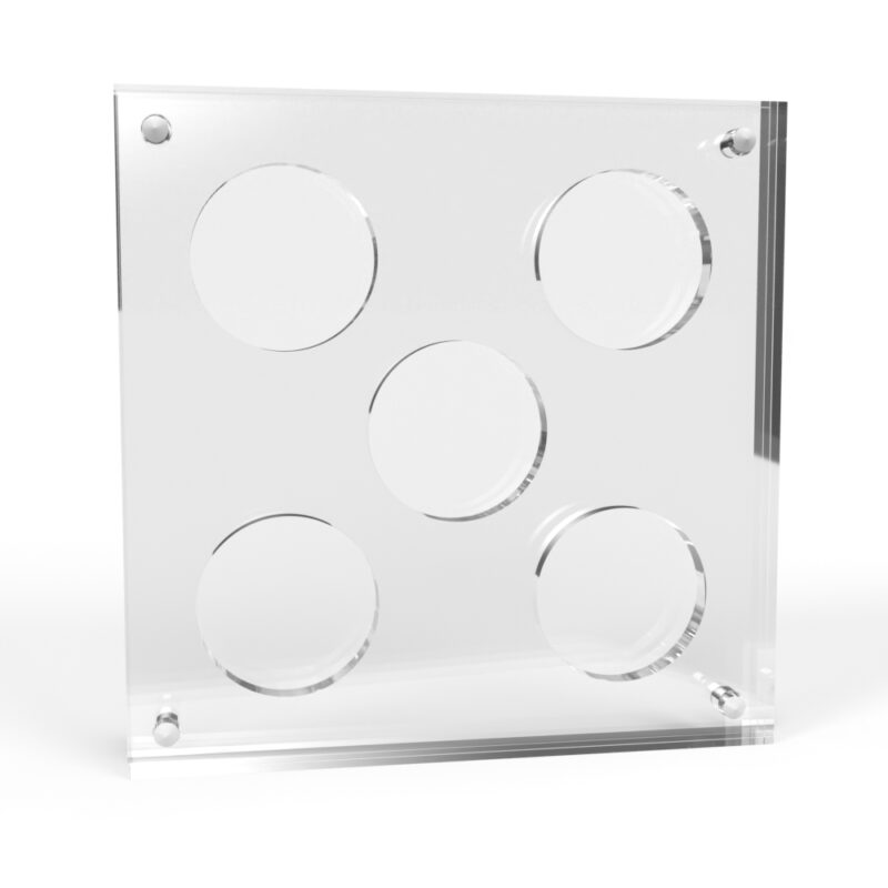 1.5 inch x 4mm or 6mm Challenge Coin Acrylic 5 Coin Display Case Holder - Image 3
