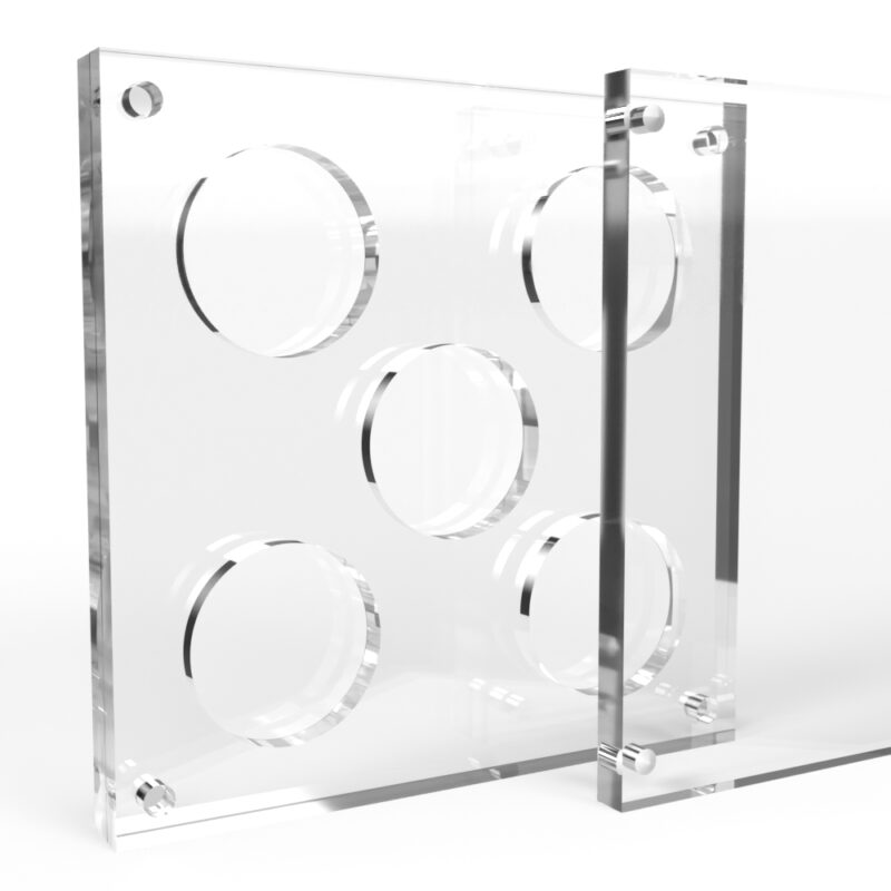 1.5 inch x 4mm or 6mm Challenge Coin Acrylic 5 Coin Display Case Holder - Image 2