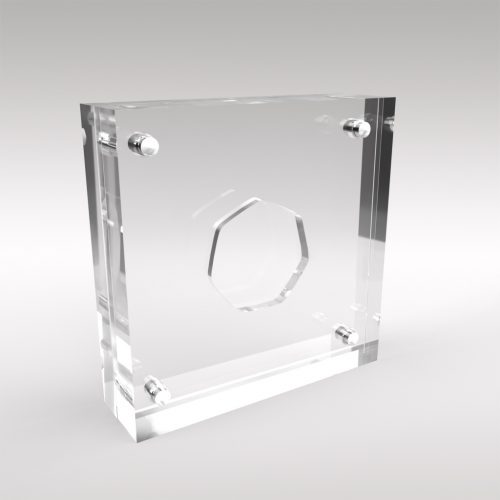 50p Acrylic Coin Display Case Silver Proof Style
