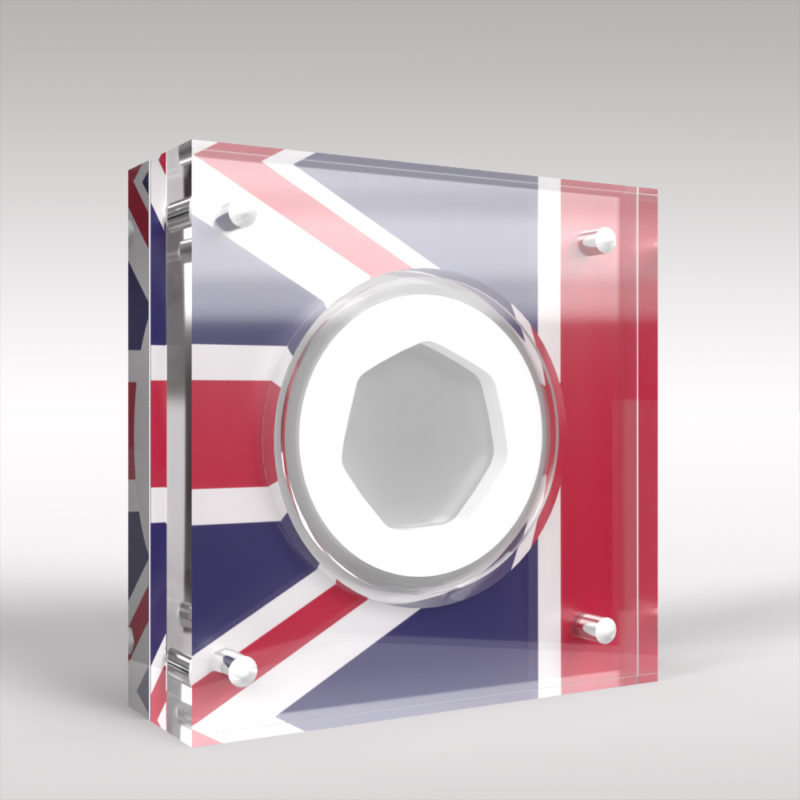 Royal Mint 50p Coin Acrylic Capsule Display Case Union Jack - Image 2