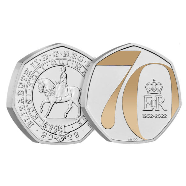 The Platinum Jubilee UK 50p Coin 2022 Brilliant Uncirculated