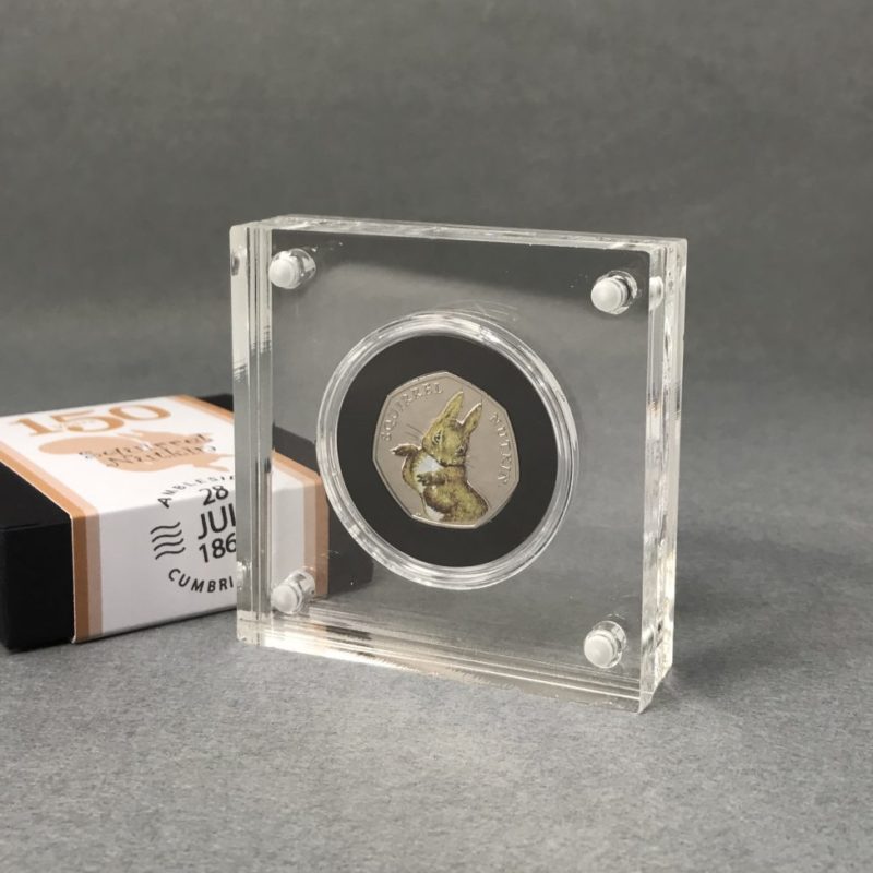 Squirrel Nutkin BU 50p Coin 2016 Beatrix Potter, Silver Proof Style Display