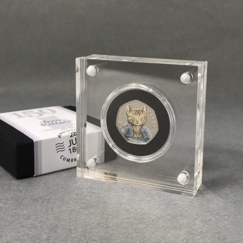 Tom Kitten BU 50p Coin 2017 Beatrix Potter, Silver Proof Style Display