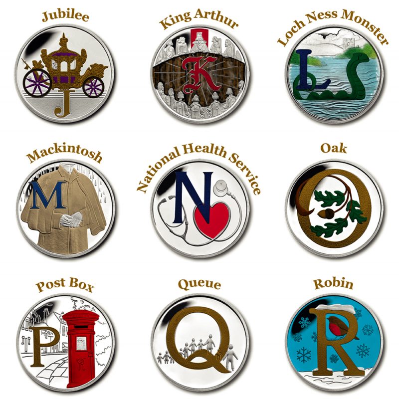 A-Z 10p Coin Coloured Decal Stickers Metallic Look - Image 2