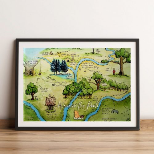 Winnie the Pooh Wall Art Print Poster A4 for A4 Frame