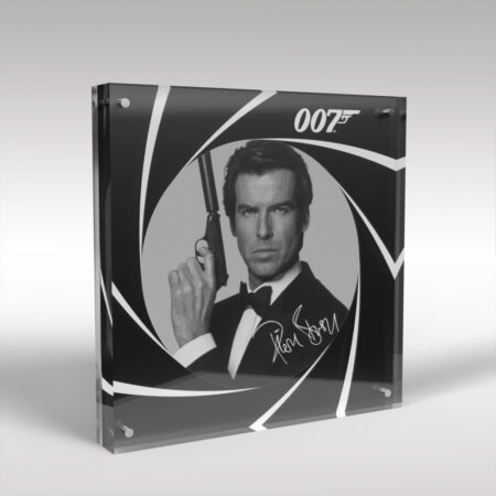 Pierce Brosnan 007 James Bond Acrylic Art Display Block
