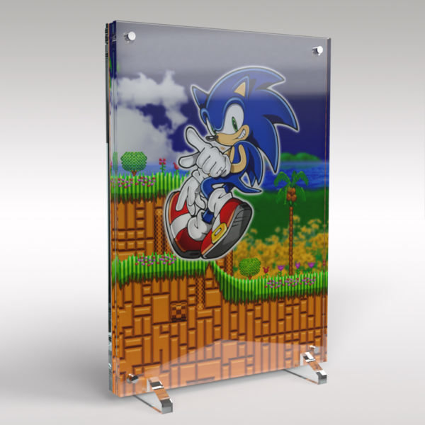 Sonic The Hedgehog Retro Gaming Poster Print AcrylicArt Display