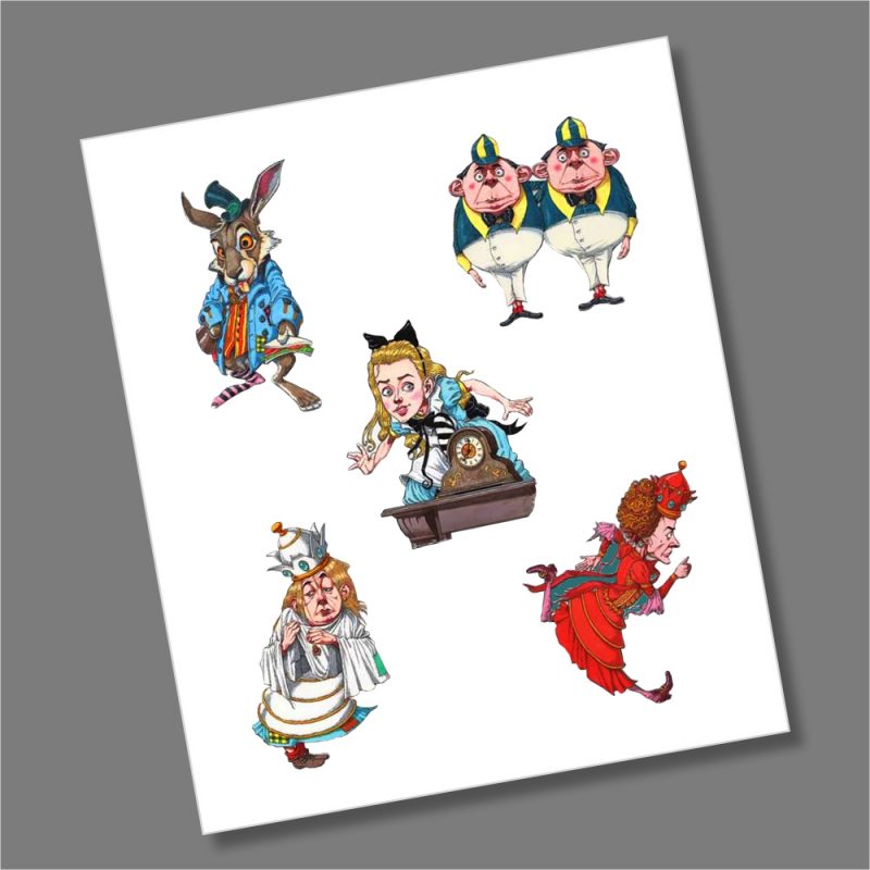 Alice Through the Looking-Glass 50p Coin Decal Stickers 2021