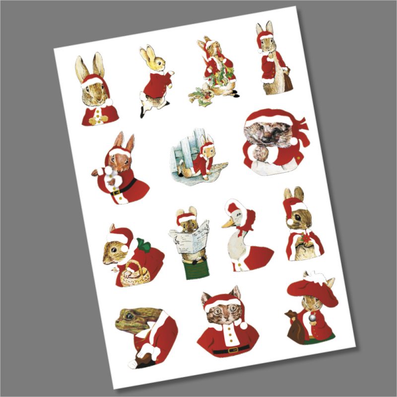Beatrix Potter Christmas 50p Coin Decal Stickers