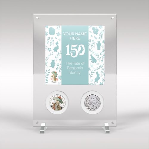 Personalised Benjamin Bunny Beatrix Potter 50p Coin Display