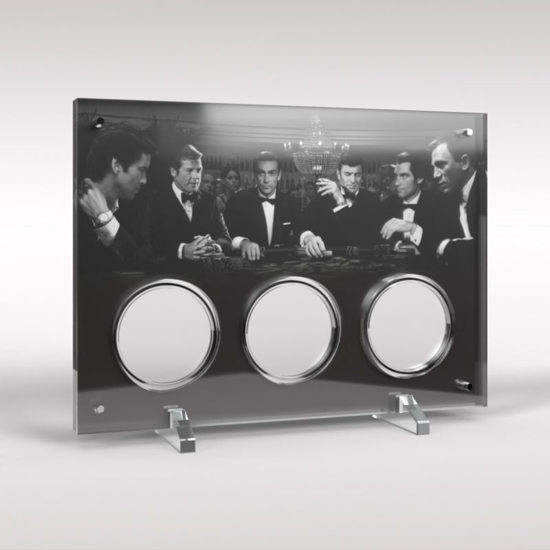 James Bond 5 Pound Coin Series Display