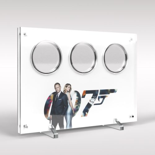 James Bond 5 Pound Coin Series Display