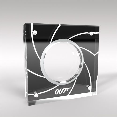 James Bond 2020 UK Two Ounce Silver Coin Acrylic Display Case