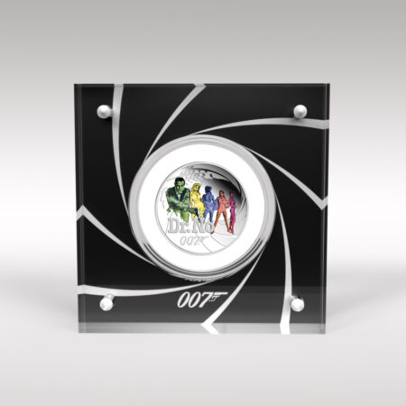 Sean Connery 007 James Bond Dr No 2021 1/2 oz Silver Proof Coin Display Case