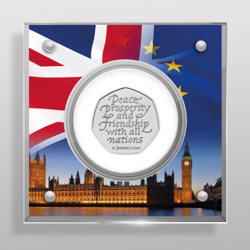Brexit 50p 2020 Royal Mint Coin Brilliant Uncirculated Display