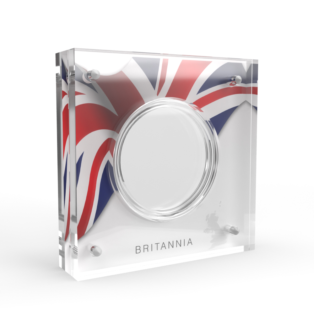 One Ounce 1oz Silver Britannia Acrylic Coin Display