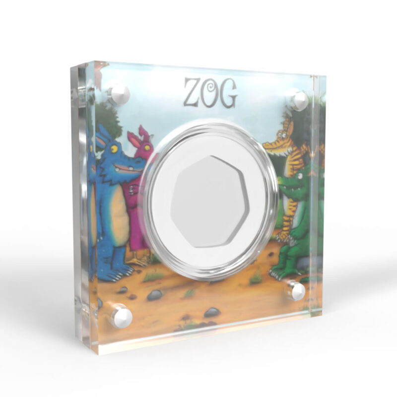 Zog-themed decorative coin display case