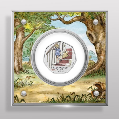 Christopher Robin 50p Royal Mint Coin BU Coloured Decal Display