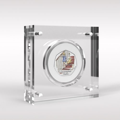 Christopher Robin 50p Royal Mint Coin BU Coloured Decal Display